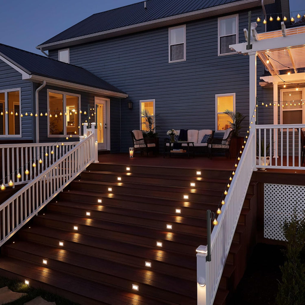 Suchtale 8-Pack String Light Poles, 1.3 FT Fence Mount Posts, Black | Wall-Mount Brackets Secure To Fences, Deck Rails Or Wood Posts. Clips Hold String Lights For Patios, Gardens And Parties.