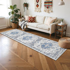 Ileading Washable Hallway Runner Rugs, 2x8 Non Slip Runners Area Rug for Entryway Kitchen Bathroom Bedroom Laundry Living Room, Long Narrow Low-Pile Floor Carpet Boho Vintage Throw Mat for Kids Room