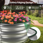 winpull raised garden bed kit, 4x2x1 ft galvanized shown in use