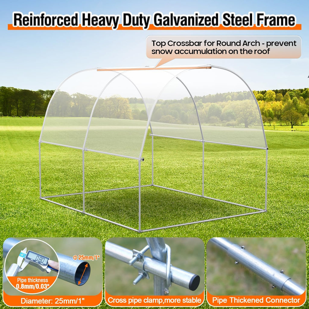 walk-in tunnel greenhouse for outdoors 9.9 x 7.9, close-up detail