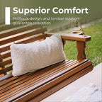 Amish Casual 3 Foot Roll Back Porch Swing with Cup Holders in Semi-Solid White Stain - Amish Made in The USA from Treated Pine Heavy Duty 700 Lb. Weight Capacity