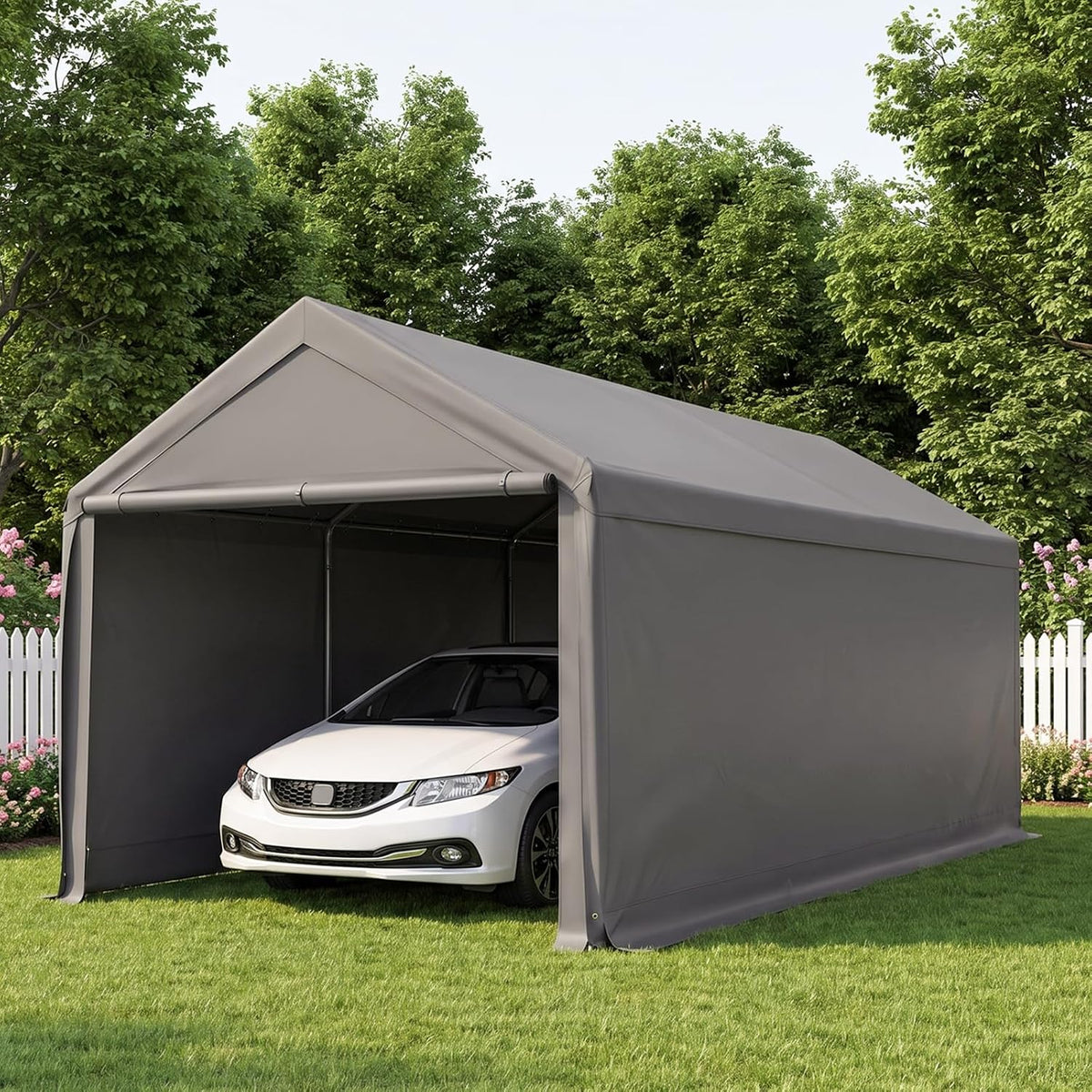 10x20 heavy duty carport, storage carport with sidewalls, main product view