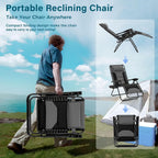MFSTUDIO Padded Zero Gravity Chair, Cup Holder, Set of 2, 28in Seat, Grey | Outdoor Foldable Recliner, Removable Cup Holder, 28in Seat, Armrest Included, Holds Up to 400 LBS