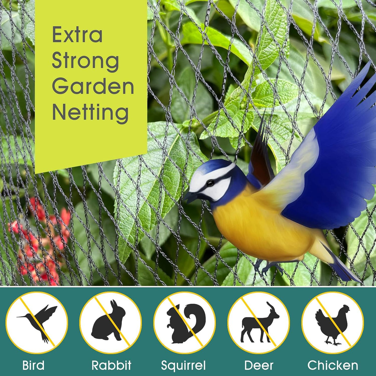 bird netting for garden protection, anti bird mesh, close-up detail