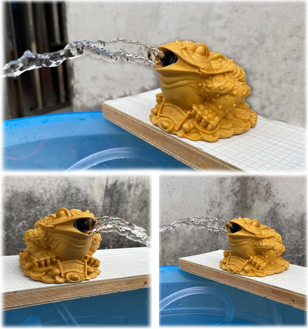 Fountain Spitter for Small Pond, Garden Pond Spitters with Pump, Lucky Money Frog Water Spitting Fountain Decor for Koi Ponds Home Garden Tea Table(11x10x9.5cm)