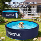 Inflatable Dog Pool, Foldable Pet Swimming Pool - 47.5" Pet Bath Pool & Kiddie Pool, PVC, Quick Drain, Non-Slip, Collapsible Swimming Pool for Large Medium Small Dogs, Cats, Kids, Backyard, Beach