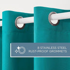 TOWN & COUNTRY BASICS Cabana Solid Heavyweight Indoor Outdoor Curtains, Light Filtering Opacity with Grommet Top, Water Repellent, 2-Pack Set, 54"x84", Teal