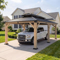 aoxun 12x20 ft heavy duty cedar wood carport, main product view