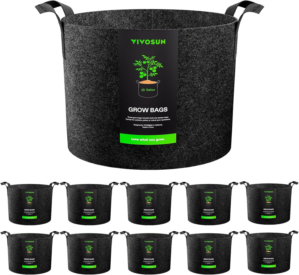 vivosun 10-pack 25 gallon plant grow bags fabric, main product view