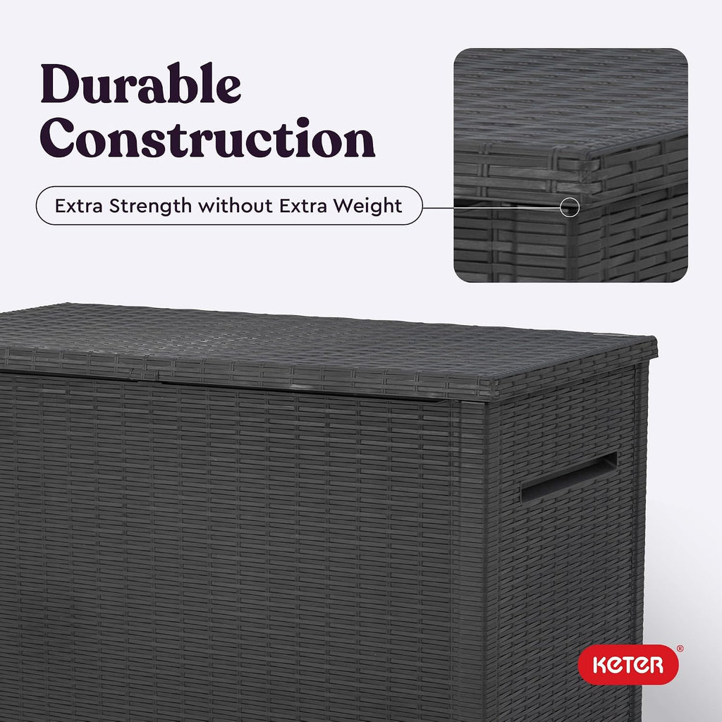keter java 230 gal outdoor storage box for on a desk or shelf