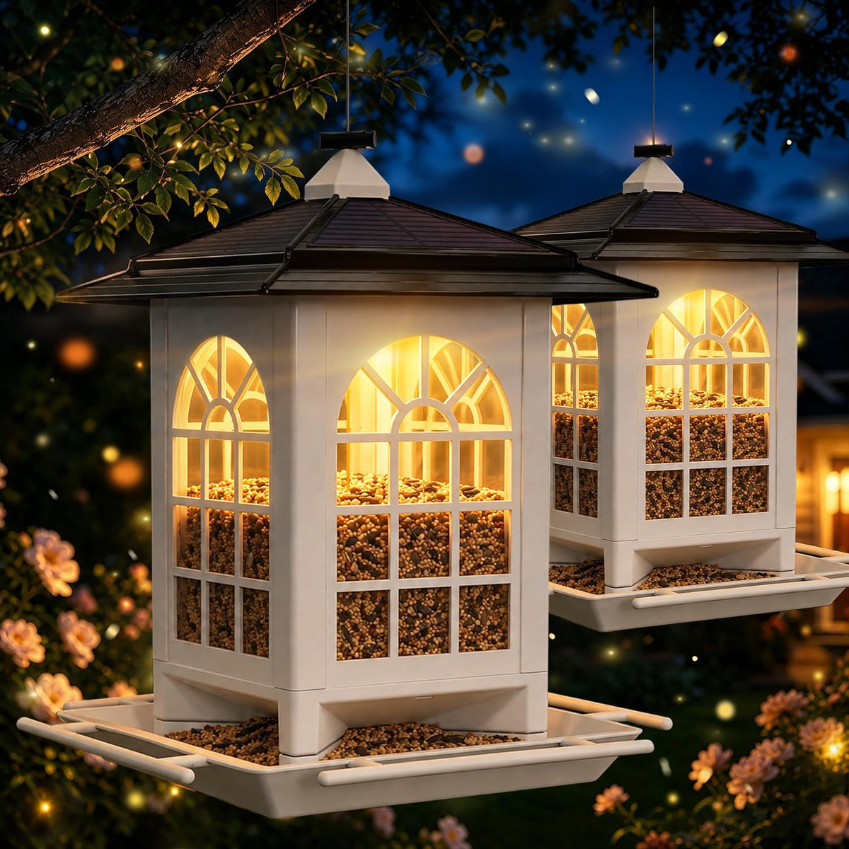 birdream 2 pack solar bird feeders for outdoors, main product view