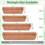 Halatool 2 Pack 48 Inch Window Box Liners Pre-Formed Coconut Fiber Planter Liner 100% Natural Coco Fiber Liners for Planters Hanging Basket Balcony Railing and Porch
