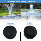 FT 14000 Floating Pond Fountain and Aerator Complete Kit with 14,000 GPH Pump, 100 Foot Power Cord, 3 Spray Styles | 100% US-Based Customer Service and Warranty