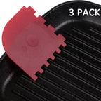 3 Set Plastic Grill Pan Scraper Tool for Griddle Cleaner and Cast Iron Accessories - Kitchen Cleaning Tool Kit