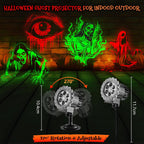 Halloween Projector Lights Outdoor - LED Rotating Skull & Ghost Projection Light, Waterproof Halloween Light Projector, Indoor/Outdoor Decor for Home, Yard, Party, Window & Wall