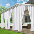 White Outdoor Curtains for Patio Waterproof - 6 Panels Privacy Weatherproof Outside Curtains with Grommets for Pergola, Gazebo, Porch, Cabana, Balcony, 54 x 120 Inch