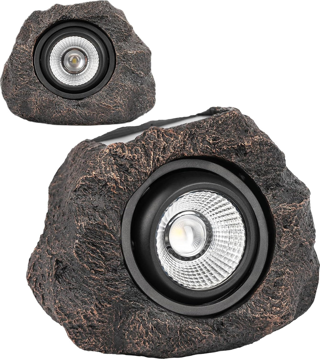 solar rock lights outdoor – 2 pack waterproof, main product view