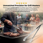 Kona 18-in Stainless Steel Locking Grill Tongs, Heavy-Duty, 1 Pack | Extended 18-in reach, locking design for easy storage, for grill, BBQ, and kitchen