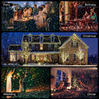 Christmas Projector Lights Outdoor, 3 Color Firefly Light Show, IP65 Waterproof Light Projector Outdoor with Remote Control and Timer, Indoor Projection Lights for House Garden Holiday Xmas Decor