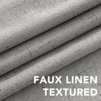 H.VERSAILTEX Linen Curtains 100% Blackout Curtains for Bedroom 90 inch Long Full Light Blocking Nature Linen Blended Window Curtains for Living Room Nickel Grommet (2 Panels, Dove Gray)