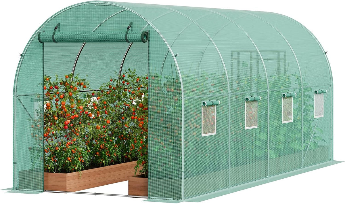 vevor walk-in tunnel greenhouse, 14.6x6.4x6.3 ft hoop house, main product view