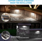 LEONLITE 12 Inch LED Hardscape Lighting, Update Retaining Wall Lights, LED Landscape Lighting, 12-24V AC/DC Paver Light Low Voltage, 3W/5W/7W Dimmable Outdoor Step Light, 5000K Daylight, ETL, 4 Pack