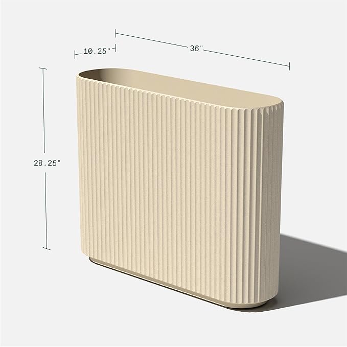 Veradek Demi Series Span Planter for Front Porch, Patio, Backyard | Durable Plastic-Stone Composite Material | Modern Décor for Shrubs, Flowers
