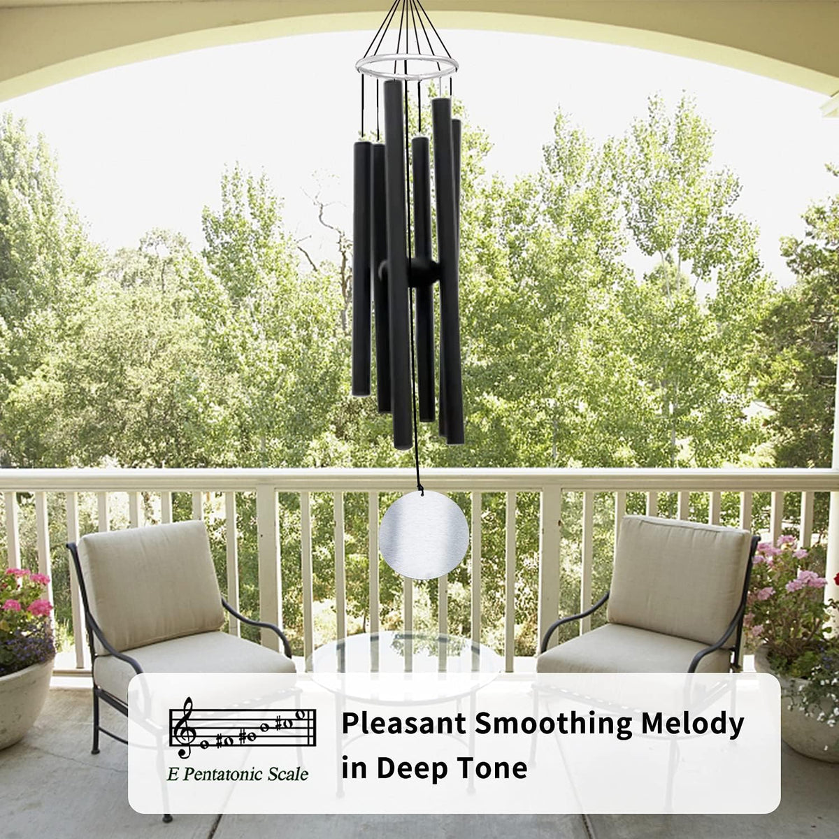 astarin wind chimes outdoor large deep tone, side view