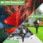 Solar Spotlights Outdoor Waterproof, RGB Landscape Spotlights, Christmas Decorative Solar Spot Lighting for Garden, Yard, Pathway, Lawn, Poolside, Party, 2-in-1 Mounted (RGB, 2 Pack)