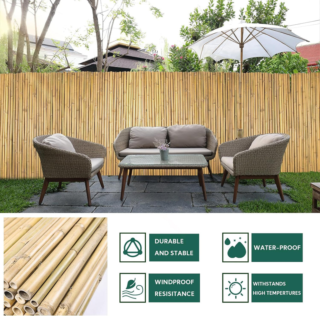 natural bamboo fence 3ft h x 8ft l, side view