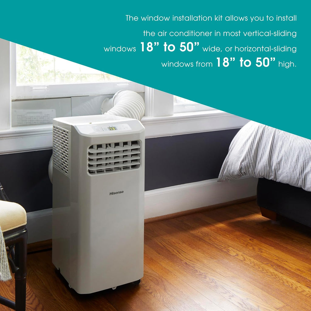 hisense portable air conditioner 6,000 btu cooling dehumidifier, side view