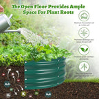 Oval Galvanized Planter Box, Metal Raised Garden Bed - 0.8MM Thick- Ideal for Outdoor Gardening and Planting of Vegetables Flowers Fruits Succulent Plants and Others (Green, 5X2.7X1 FT)