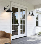 10" Outdoor Gooseneck Barn Light, Black Industrial Farmhouse Outdoor Wall Light Fixture, Suitable for Garages, Porches, Sheds, and Barns, 2-Pack