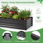 giantex 4x2x3 ft galvanized raised garden bed with, front angle view