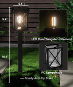 XMCOSY+ Solar Lights Outdoor, 12 Pack Bright Pathway Lights for Landscape | Adjustable Brightness, 3 Color Modes, Up to 15H Runtime, Solar Powered Outdoor Lights for Garden, Yard, Pathway, Landscape