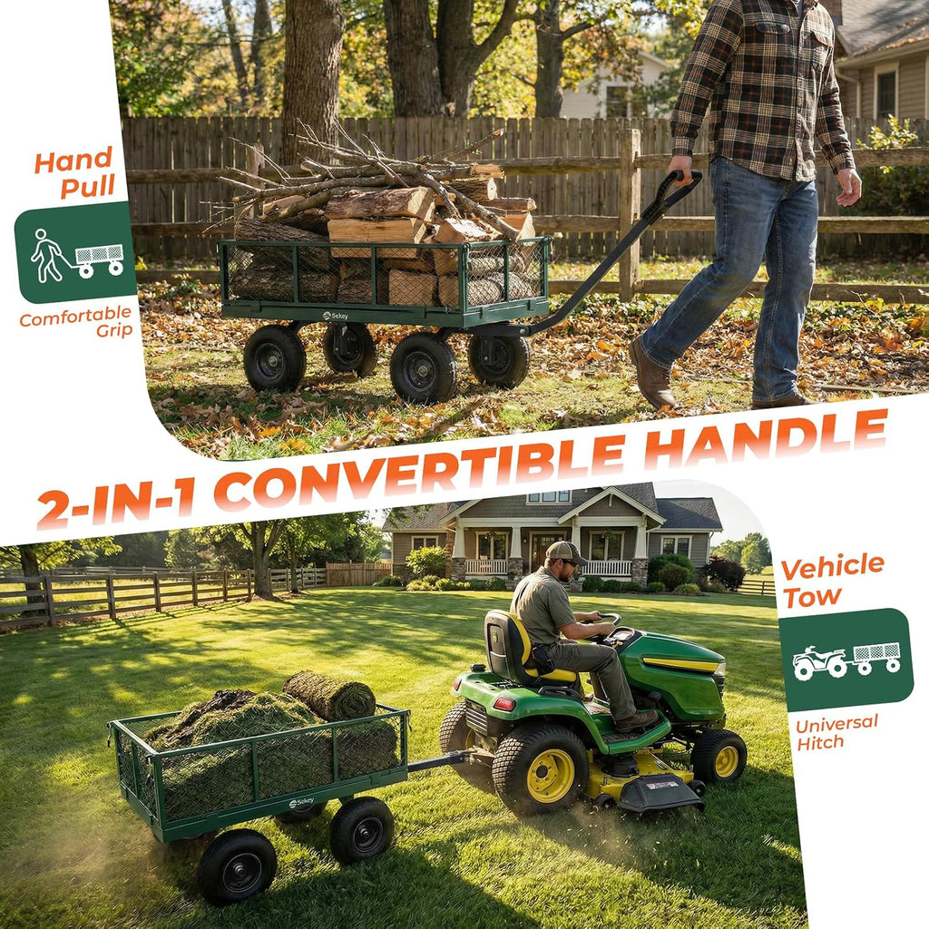sekey steel garden cart, 1000 lb capacity, removable, package contents