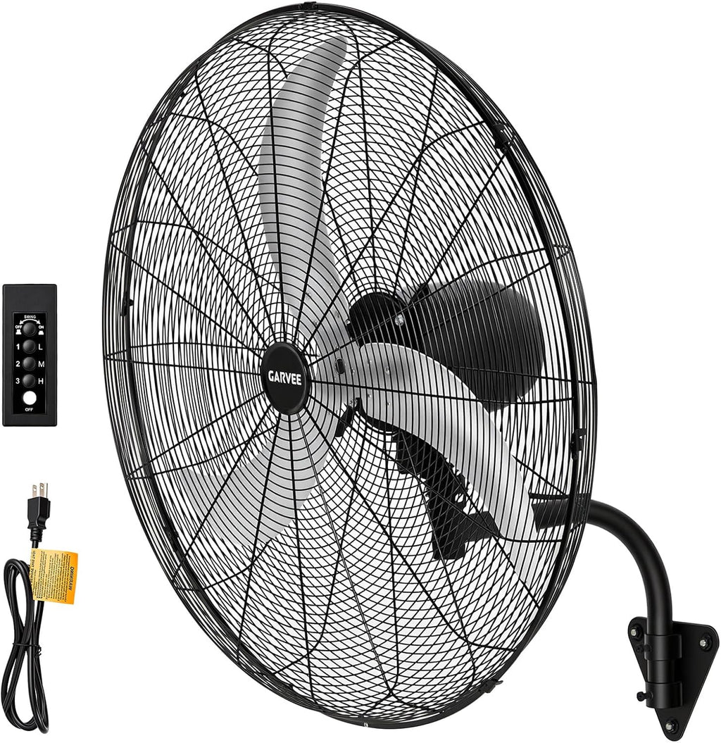 garvee 24 inch wall-mount misting fan, 3-speed ip44, main product view