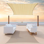 ColourTree TAPR1616 Custom Size 12' x 19' Beige Sun Shade Sail Canopy UV Block UPF50 Rectangle - Commercial Standard Heavy Duty - 190 GSM - 3 Years Warranty