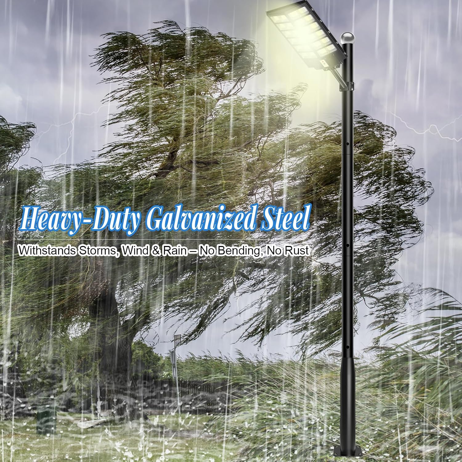Street Light Pole 20Ft Tall-Outdoor Adjustable Metal Street Lamp Post, Outdoor Light Pole for Parking Lot, Patio, Street, Backyard, Exterior House