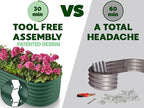 9-in-1 Galvanized Steel Raised Garden Bed // 8×2×1.5 ft Modular Planter for Gardening, Vegetables, Flowers // 18" Tall Metal Raised Garden Beds Outdoor (Dark Green) // Patented Design Planter Box