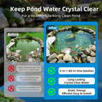 Submersible Pond Filter with Powerful 18W UV Light for Pond Algae Control | 660 GPH 42W High-Performance Pump Build in for 1500 Gal Pond, 3 Spray Patterns Pond Fountain Decoration for Your Pond