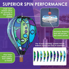Premier Kites Hot Air Balloon Hanging Garden Spinner 22" - Vibrant Cool Orbit Design, Weather-Resistant Outdoor Decor, Durable & Lightweight for Patios, Yards, and Gardens - Eye-Catching Wind Spinner