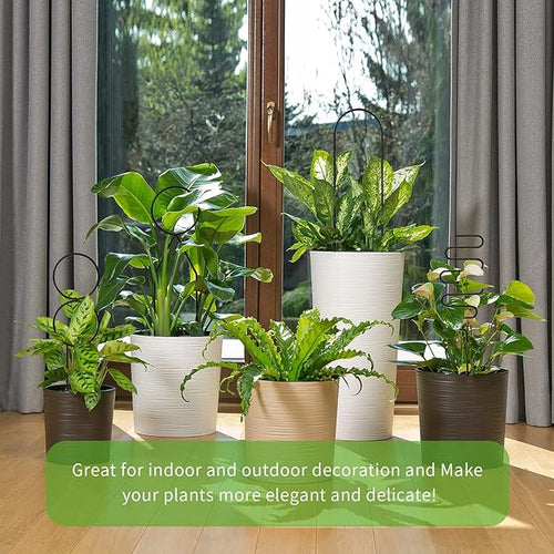 4 Pcs Small Metal Trellis for Potted Plants,Gold Trellis for Climbing Plants Indoor,Mini Trellis for Potted Plant Support Stake House Plant Trellis for Garden Potted,Hoya,Pothos,Flower,Monstera(Black)
