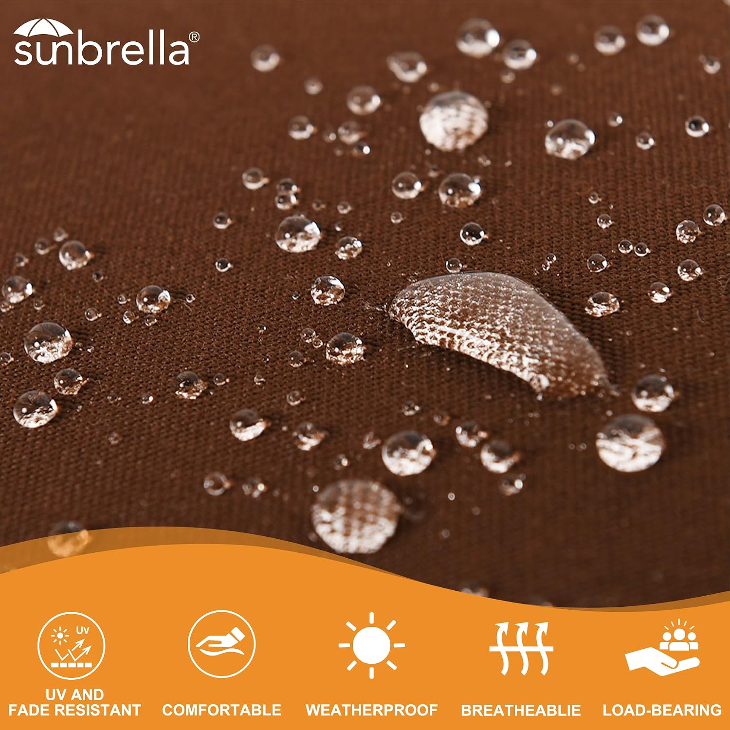 Lazy Daze Hammocks Sunbrella Pillow with Removable Cover-All-Weather Fabric-Water and Fade-Resistant-Outdoor Support Sunbrella Pillow for Hammock and Patio Furniture, 48.4 * 5.9, Brown
