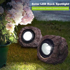 Outdoor Solar rock lights,IP65 Waterproof LED Super Bright spotlights, suitable for house exteriors, stairways, garden statues, sidewalks, pond rock landscapes, and palm tree display lighting- 2Pcsk