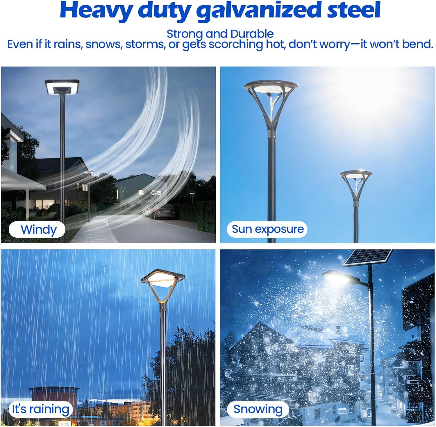 Street Light Pole 10ft Tall，Outdoor Split Adjustable Heavy-Duty Metal | Solar Light Pole with Rebar Cage and Ground Screw，Suitable for Basketball Courts, Parking Lots and Streets.