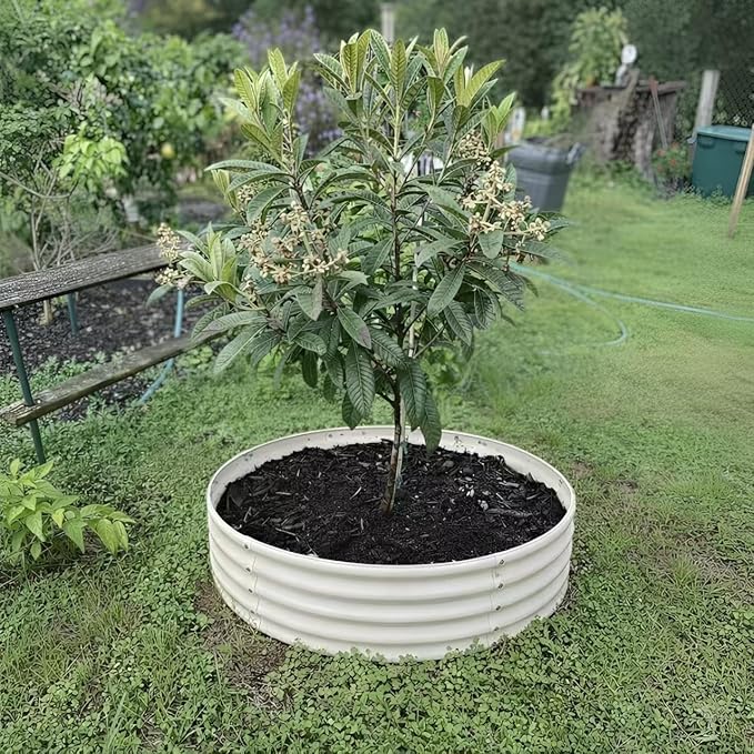 Round Galvanized Raised Garden Bed, 4x4x1FT Modular Metal Planter Box Outdoor for Vegetables, Flowers & Herbs, Heavy Duty Rust-Resistant, Easy DIY Gardening Bed Above Ground