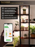 Smart Full Spectrum LED Grow Light for Indoor Plants (Black 4PCS) | 32W LED Grow Lights with Auto Timer, Stepless Dimming Plant Light, APP Plant Assistant with Watering Reminder, Modular Design