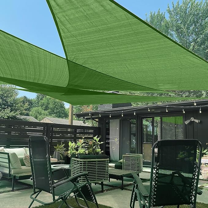 LOVE STORY Custom Size 9'x9'x12.7' Piquant Green Sun Shade Sail Right Triangle Sunshade Fabric Awning Canopy for Patio Backyard Carport Pergola (Customized)