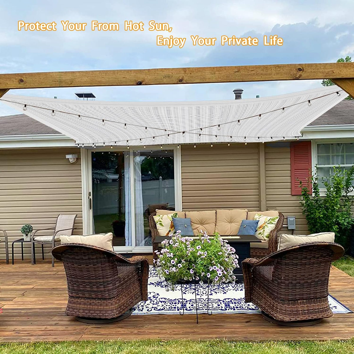 10x20' aluminum shade cloth - for car,90% reflective, side view